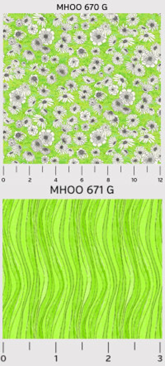 Moos and Hoos Yellow with white flowers by Ingrid Blixt for PB Textiles-1 yard