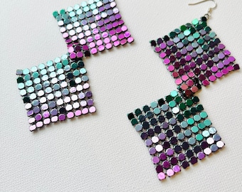 Miami Nights Metal Mesh Dangle Earrings