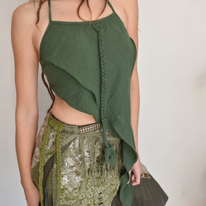 Backless pixie top, tribal summer top, goa cotton clothing