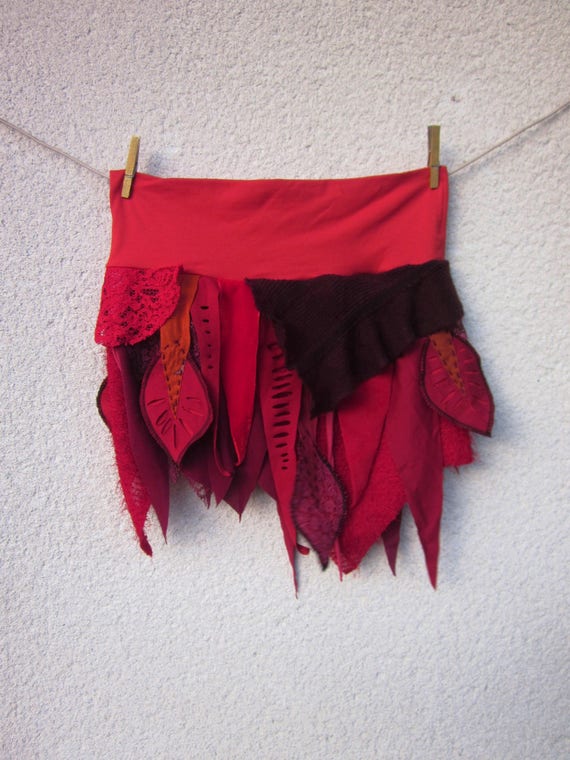 red festival skirt