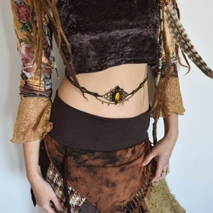 brown tigers eye waist belt, macrame celtic  belly chain, festival belt, tribal body jewelry