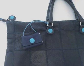 L. CREDI Italian Leather Backpack - Navy Blue Full Grain  display picture 3