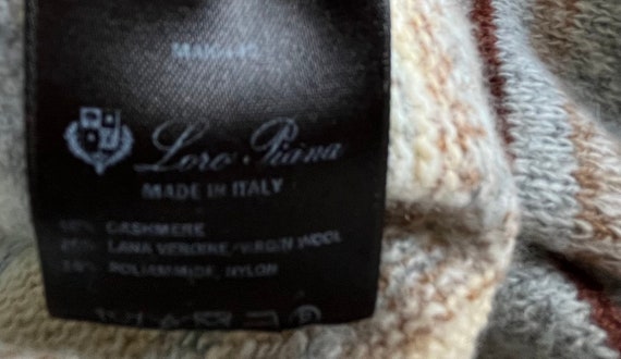 REDUCED Loro Piana Italian Cashmere Striped Crew … - image 6