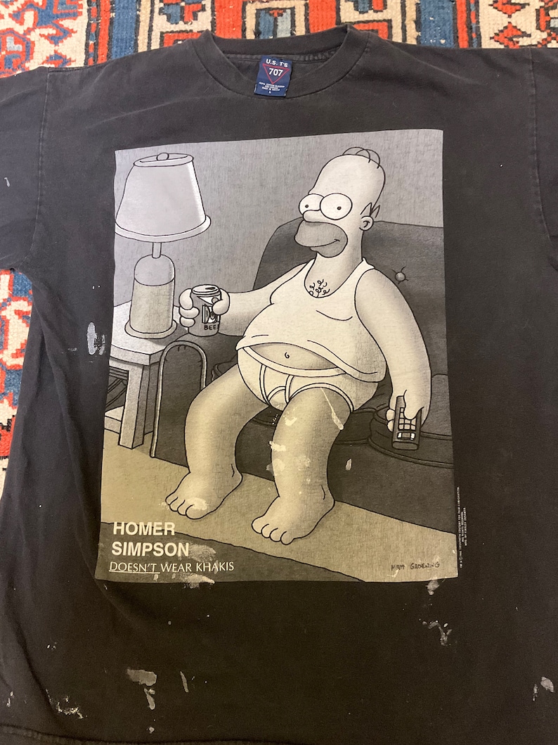 Vintage 1995 the Simpsons Homer Simpson Doesn’t Wear Khakis T-shirt - Etsy