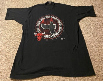 1992 Vintage CHICAGO BULLS NBA Championship Tee 1990s Purple