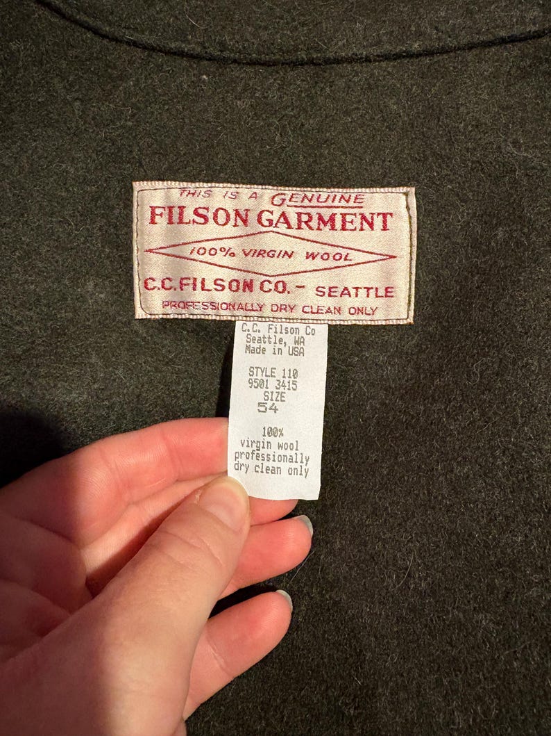 Filson Tags Vintage Filson Forest Green Mackinaw Wool Cruiser Jacket - Etsy