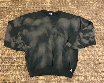 Vintage 1990s Russell Athletic plain tie dye crew neck sweatshirt