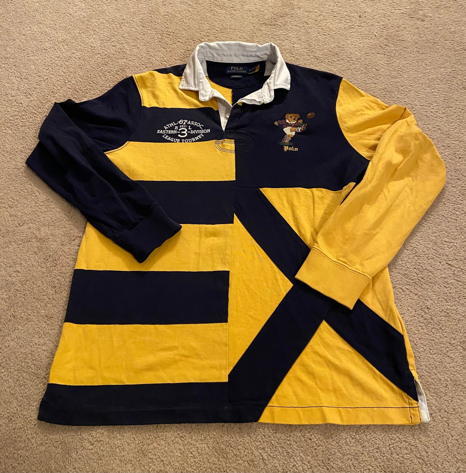 Polo Ralph Lauren Men's Colorblock Rugby Bear Scarf Kicker Polos