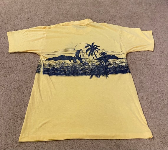 Vintage 1980s Sailboat beach double sided t-shirt - image 4