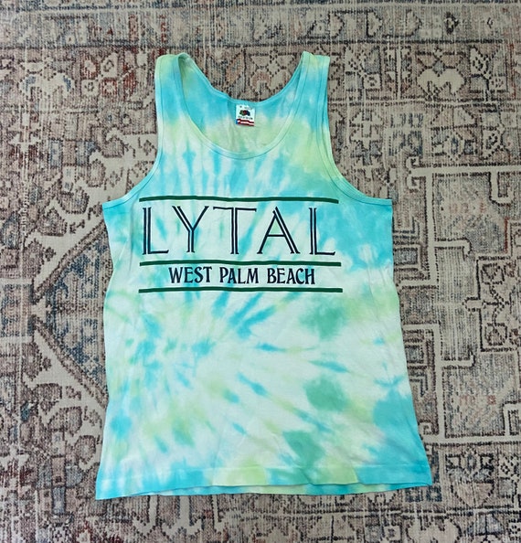 Vintage 1990s Lytal West Palm Beach tie dye tank t