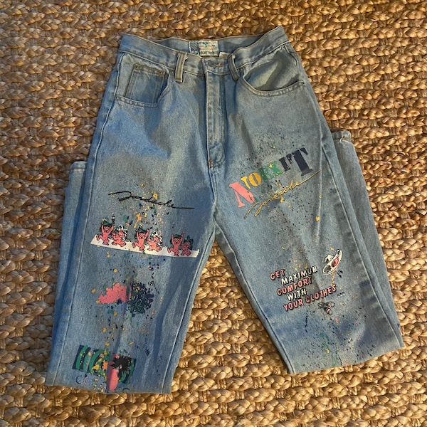 Men's Graffiti Wide Leg Jeans