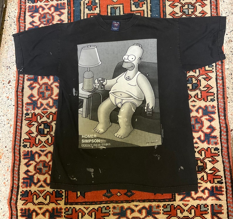 Vintage 1995 the Simpsons Homer Simpson Doesn’t Wear Khakis T-shirt - Etsy