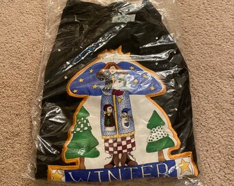 Vintage 1990s NOS Winter folk art Angel long sleeve