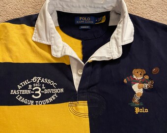 Polo Ralph Lauren Classic Kicker Bear Rugby Collared Shirt