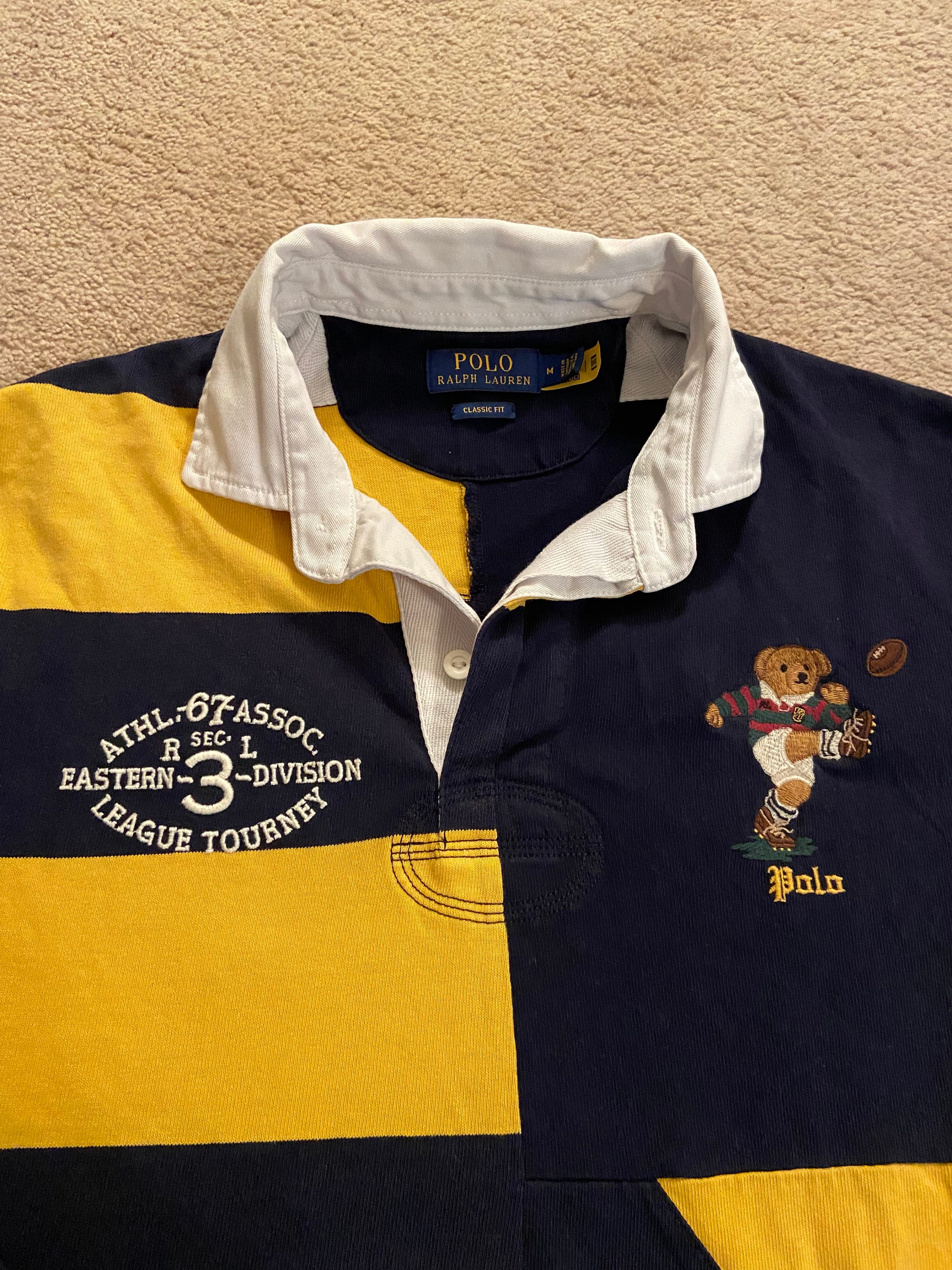 Polo Ralph Lauren Classic Kicker Bear Rugby Collared Shirt