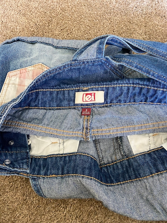 Y2K LEI patchwork overalls - image 3