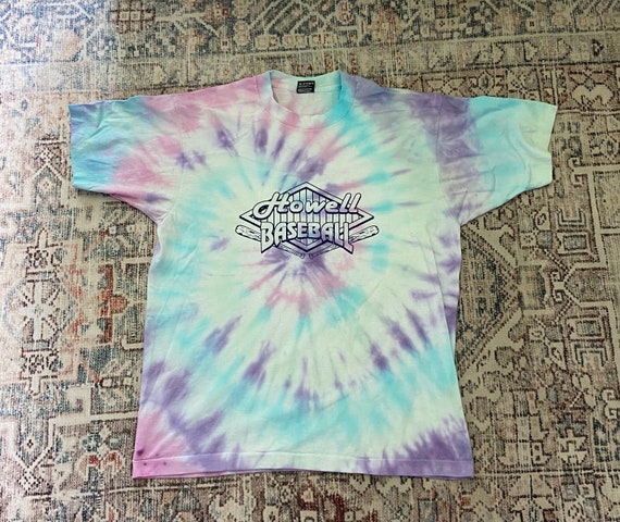 Vintage 1990s Howell Baseball tie dye graphic t-s… - image 1