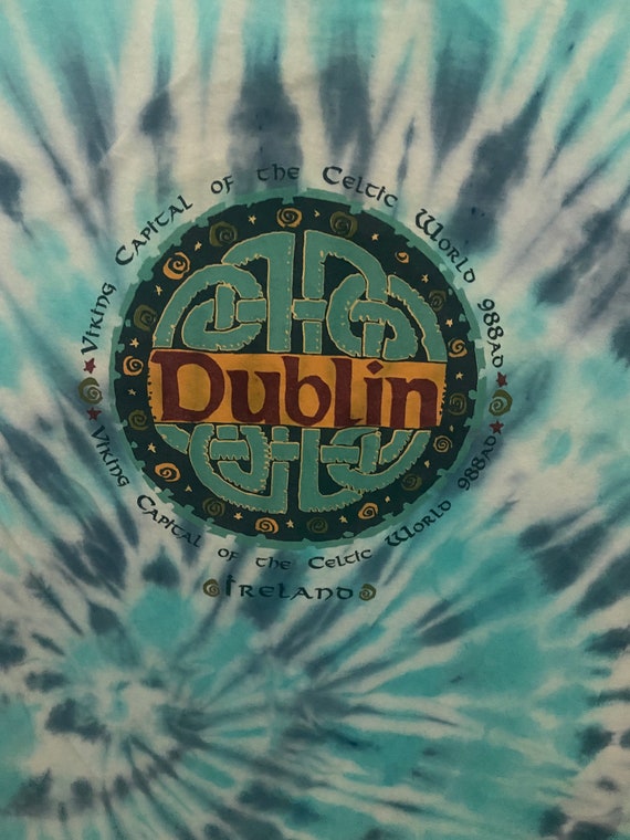 Vintage 1990s Dublin Ireland tie dye T-shirt - image 2