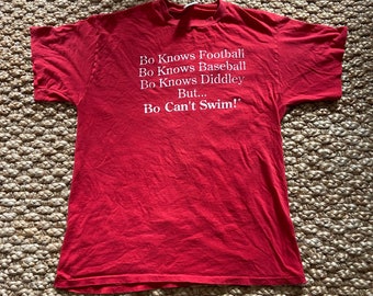 Vintage 1980s Bo Jackson funny phrase graphic T-shirt
