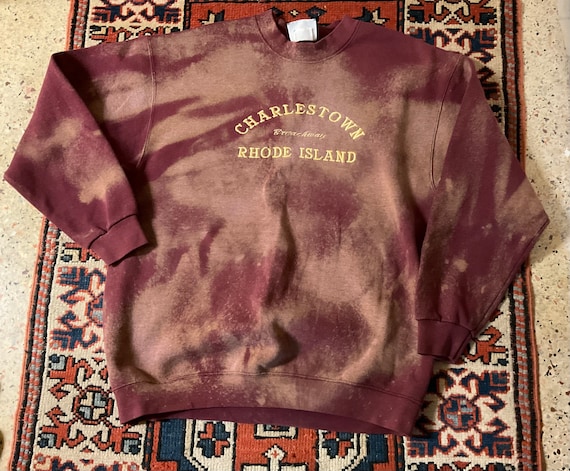 Vtg 90s Charlestown Rhode Island Crewneck Tie Dye Sweatshirt