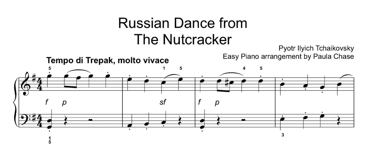 Nutcracker Russian Dance Easy Piano trepak Etsy