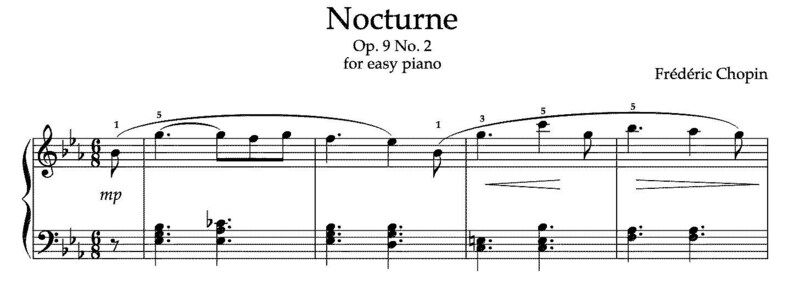 Chopin Nocturne Easy Piano image 1