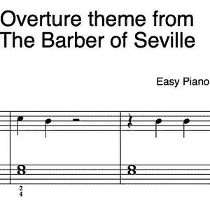 Barbier von Seville Ouvertüre - Einfach Klavier