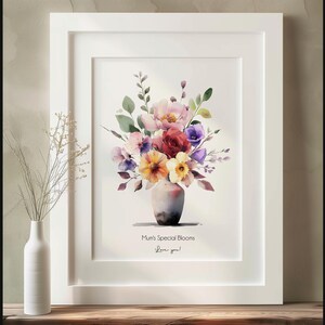 Personalised Family Flower Print - Mother&#39;s Day Gift
