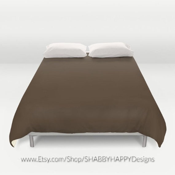 Solid Color Bark Brown Duvet Cover Or Comforter Bedding Etsy