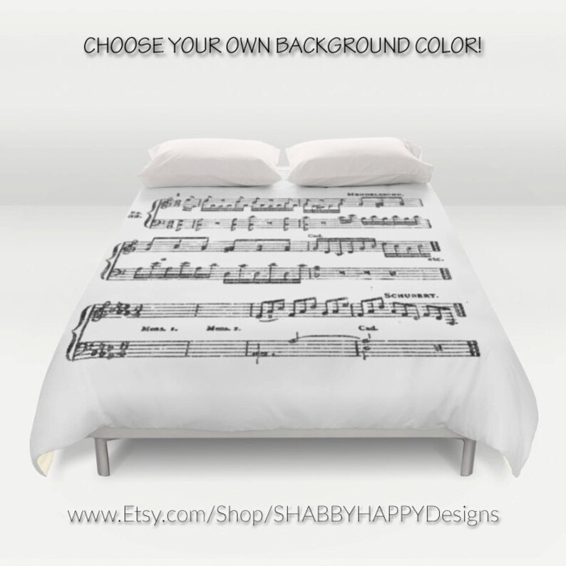 Music Notes Distressed Art Musical Notes Duvet Comforter Etsy