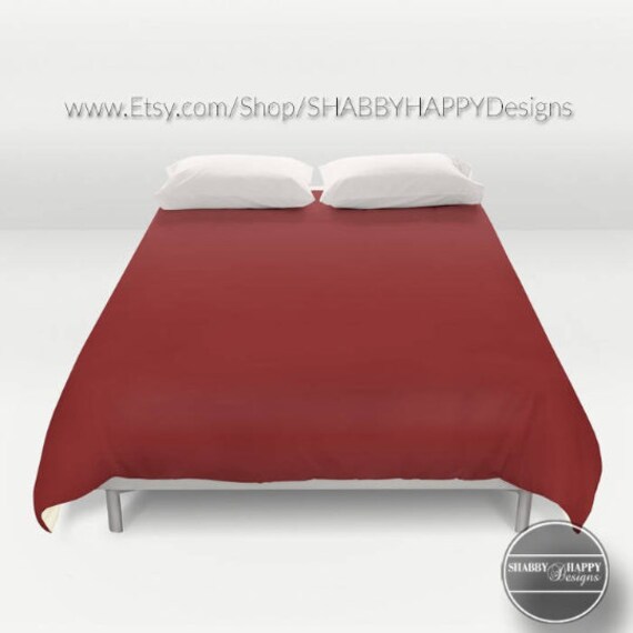 Solid Color Berry Red Duvet Cover Or Comforter Bedding Etsy