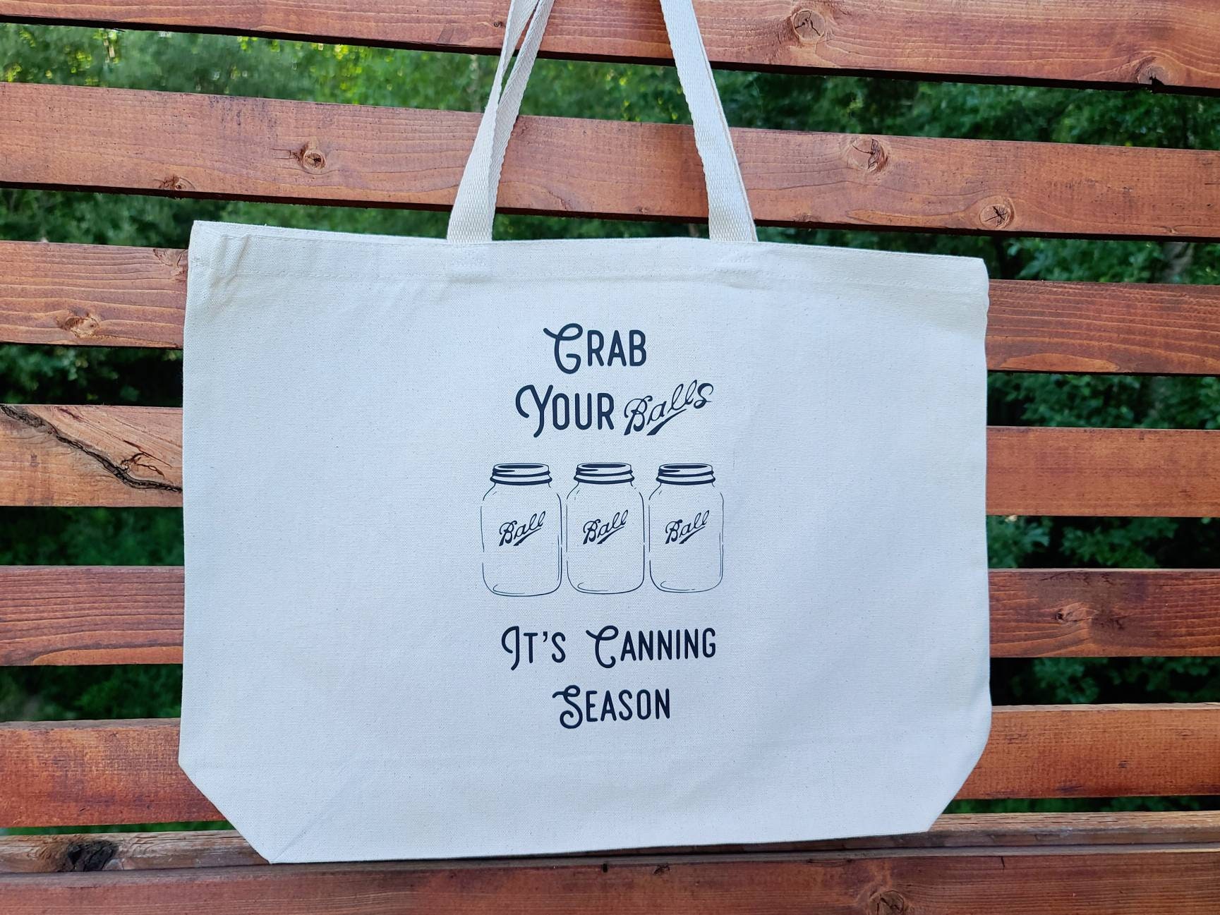 Funny Canning Mason Jar Canvas Tote Bag Etsy