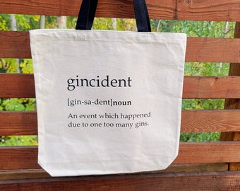 Funny Gin, Gincident Canvas Tote Bag