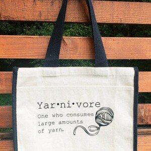 Canvas Tote, Shopping Bag, Book Bag, Tote Bag, Knitting, Yarn, Crochet image 2