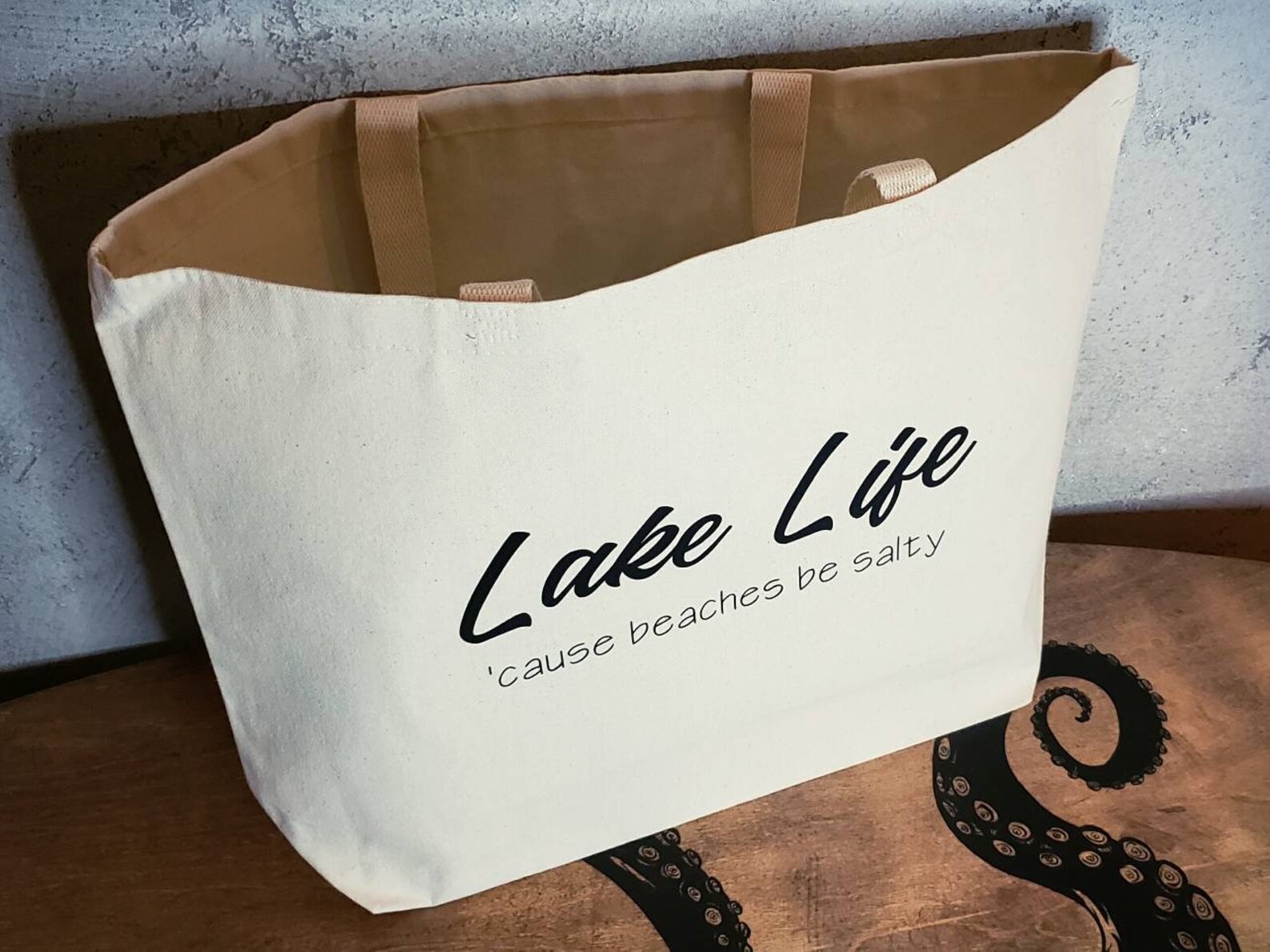 Lake Lake Life Canvas Bag Tote Shopping Bag Reusable Etsy
