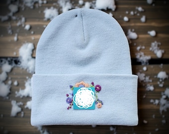 Hand Embroidered Knit Hat