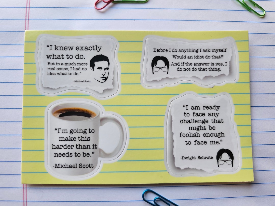 Funny, the Office Sticker Sheet, 4 Stickers - Etsy