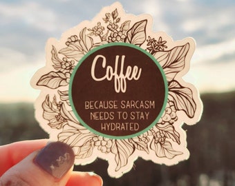 Funny Coffee Vinyl Waterproof Sticker