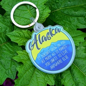Alaska Keychain: Durable Plastic Souvenir (2 inch)