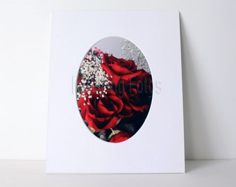 Bouquet of Red Roses Matted Wall Art