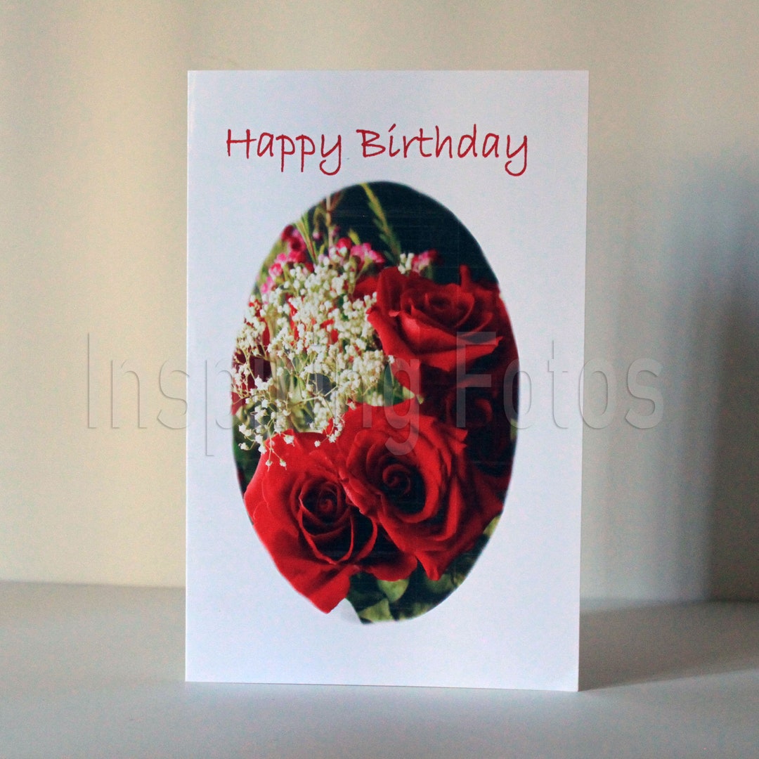 Rose Birthday Greeting Card - Etsy