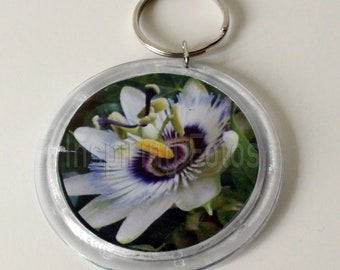 Passion Flower Photo Key Chain