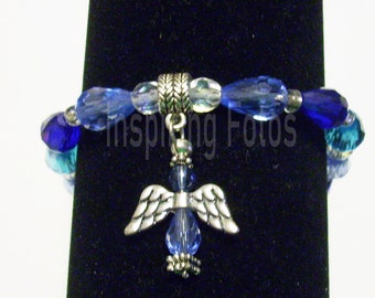 Angel Beaded Charm Bracelet - Sapphire