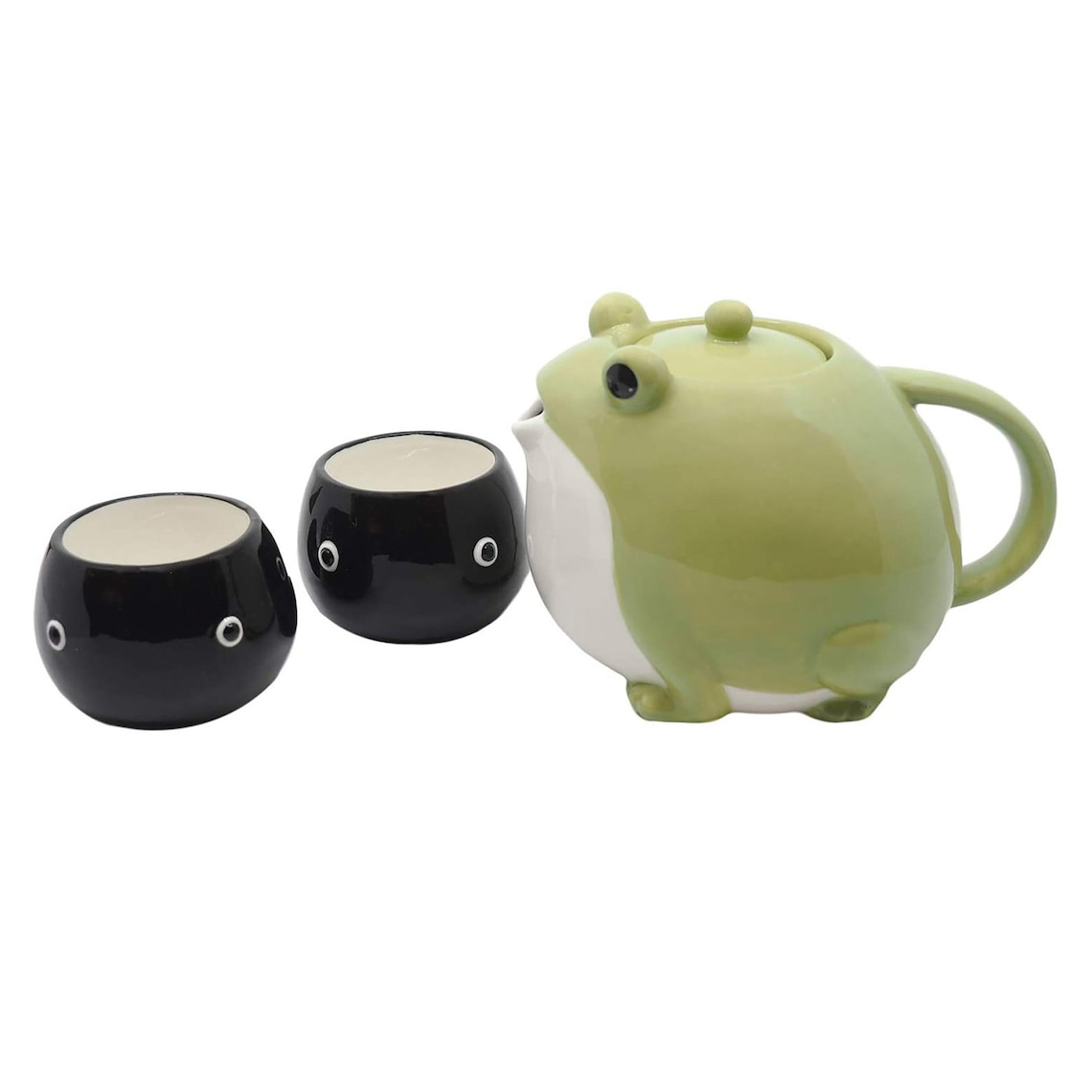 Frog Tea Set Tea Pot 2 Cups Set Porcelain Kawaii Unique Etsy