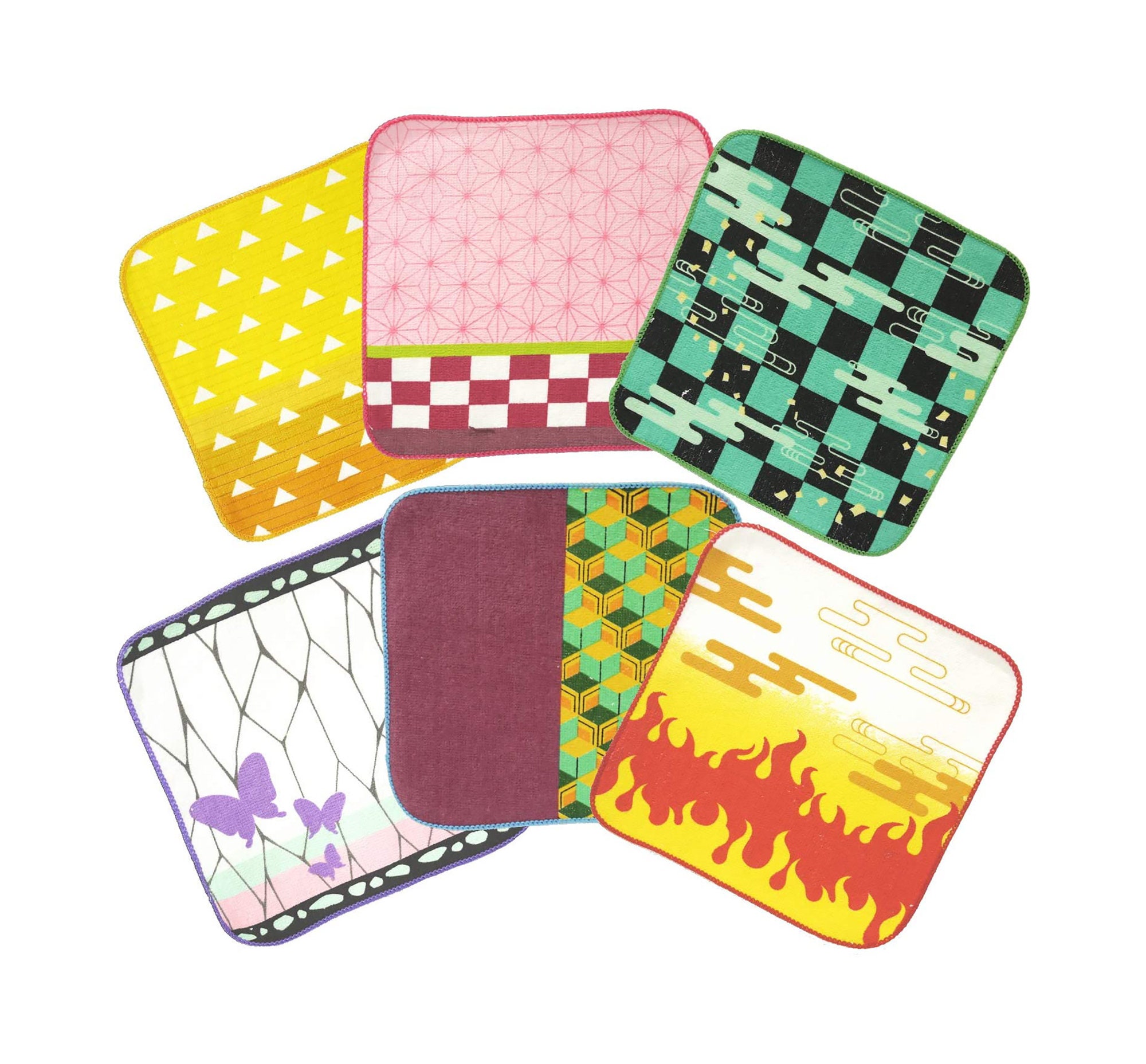 Japanese traditional pattern Mini towel Handkerchief set of 6 Etsy