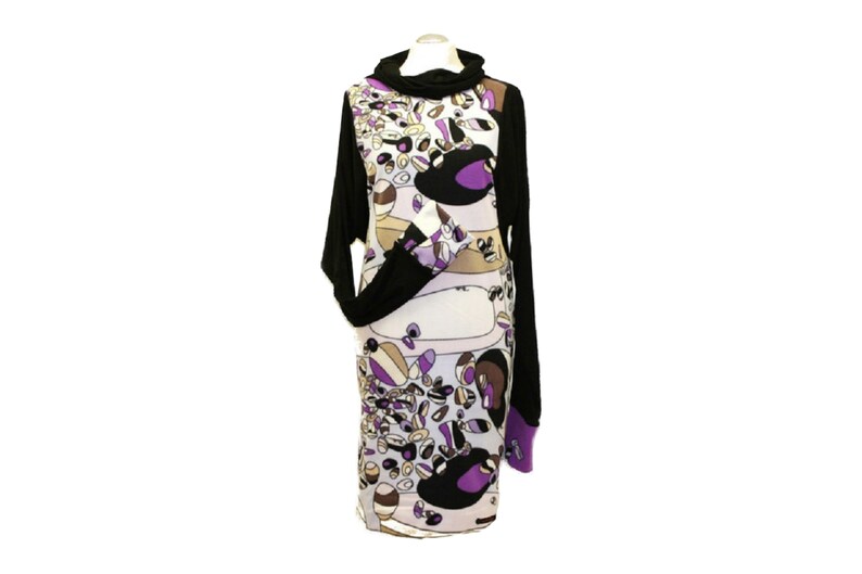 Dress Fleece Size D 36 mini dress in autumn winter stand collar purple brown black