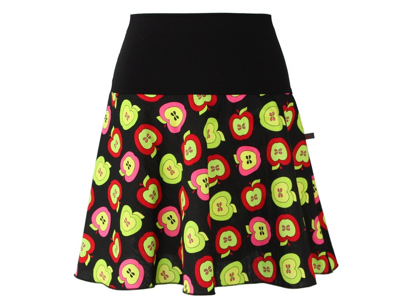Black mini skirt A-line skater bell skirt cotton cotton skirt colorful Woman