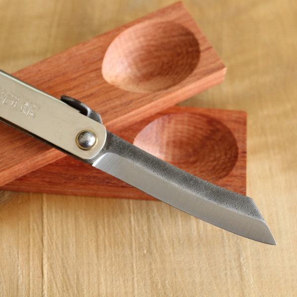 ibuki craft wood carving DIY spoon making kit with Higonokami folding knife