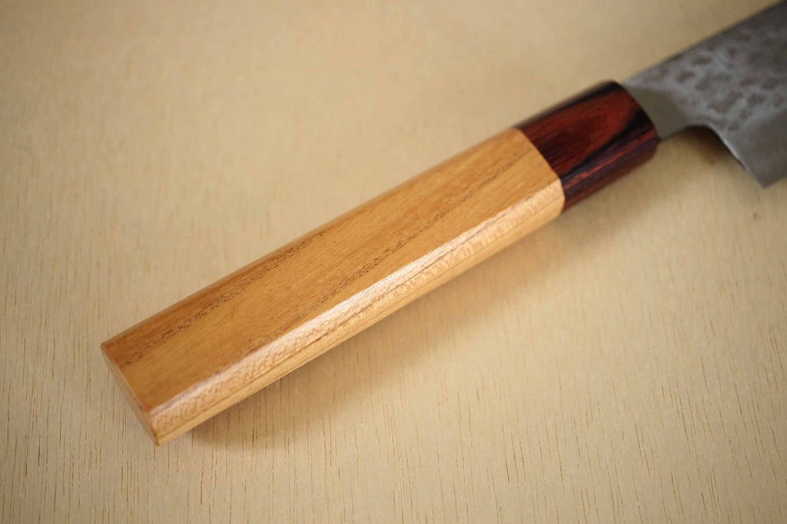 Japanese Zelkova octagon wooden knife wa handle blank Mahogany Etsy