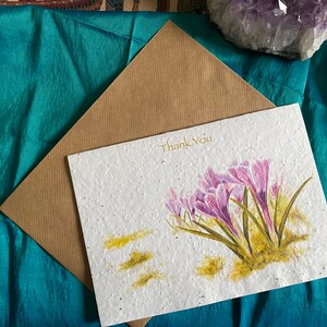 Merci PAPIER SEMÉ DE FLEURS SAUVAGES Carte de vœux